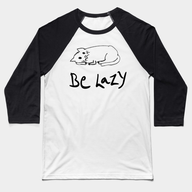 Lazy Cat Baseball T-Shirt by Joker & Angel